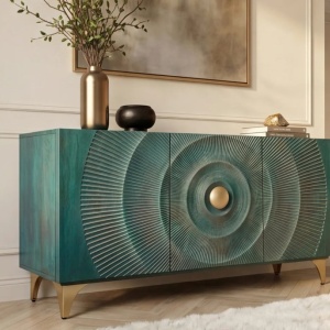 Comoda design vintage Golden Sunset 140cm turcoaz - Img 6