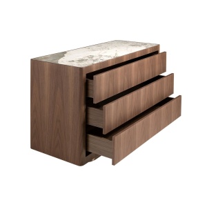 Comoda din furnir de nuc cu blat marmura portelanata Walnut - Img 3
