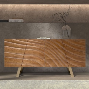 Comoda din furnir de nuc Walnut 118cm - Img 5