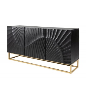 Comoda din lemn de mango Scorpion 140cm, negru