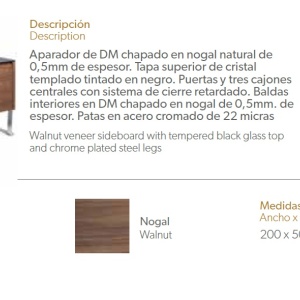 Comoda eleganta design LUX Walnut/Black AC-191-M - Img 2