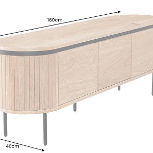 Comoda TV cu furnir de stejar ATELIER 160cm - Img 5