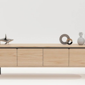 Comoda TV cu furnir de stejar ATELIER 200cm - Img 2