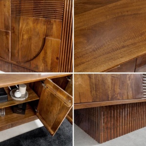 Comoda TV cu model optic 3D, Lemn mahon maro, ART DECO 170cm - Img 9