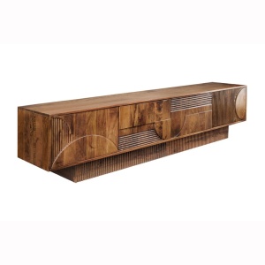 Comoda TV cu model optic 3D, Lemn mahon maro, ART DECO 200cm