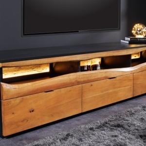 Comoda TV din lemn masiv GRAND ACACIA 180cm cu iluminat - Img 7