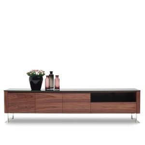 Comoda TV eleganta design LUX Walnut/Black AC-191-F - Img 4
