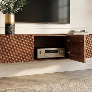 Comoda TV suspendata cu model 3D tip fagure ADLON 160cm - Img 7