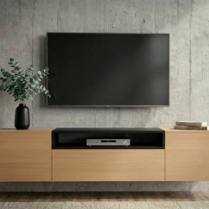 Comoda TV suspendata LOFT 160cm natur/ negru - Img 10