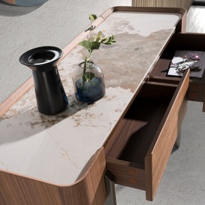 Consola 2 sertare deosebita design LUX Walnut-Marble - Img 4