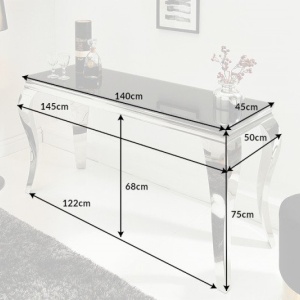 Consola eleganta cu picioare curbate din otel inoxidabil lustruit, Modern Barock negru - Img 5