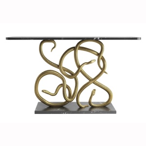 Consola pentru hol WILDLIFE SNAKE 115cm marmura neagra