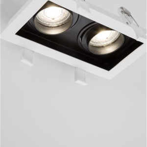 Corp cu 2 spoturi directionabile, incastrabil tavan fals / plafon CEDI alb 85505 universul-luminii.ro