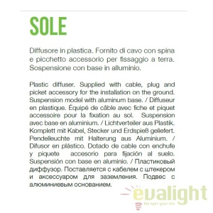 Corp iluminat exterior IP44, diametru 30cm, SOLE PT1 SMALL 191638 57415 universul-luminii.ro