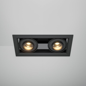 Corp incastrabil cu 2 spoturi LED directionabile Metal Modern negru 231295 universul-luminii.ro