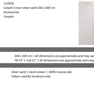 Covor design LUX Crown 200x300cm Silver sand 113918 HZ - Img 2