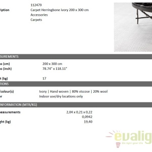 Covor design LUX realizat manual din vascoza si lana, Herringbone 200x300cm 112479 HZ - Img 2