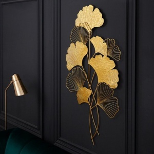 Decoratiune de perete frunze de ginkgo filigran, Ginkgo 110cm auriu - Img 7