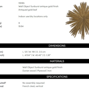 Decoratiune de perete LUX Sunburst - Img 7