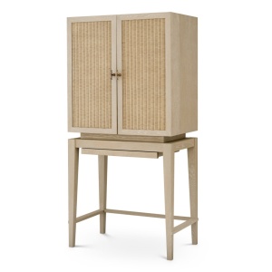 Dulap de Bar Design LUX, Lemn, Rattan, Borchard stejar albit