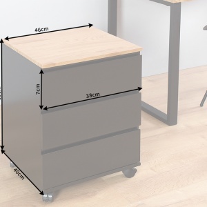 Dulapior cu sertare si role, modern si functional, Big Deal negru/ stejar - Img 5