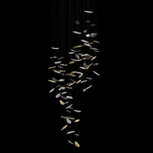 Element decorativ suspendat design frunze care cad din tavan LEAF B sandblasted 201095 universul-luminii.ro