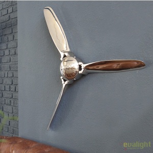 Elice cu surub, decoratiune perete Propeller Screw III 90cm, argintiu A-38540 VC - Img 3
