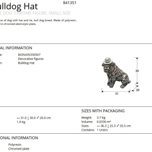 Figurina decorativa caine small size Bulldog Hat SV-841351 - Img 9