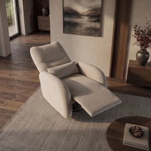 Fotoliu cinema PRIORITY greige, pivotant, functia electrica relax, port USB - Img 4