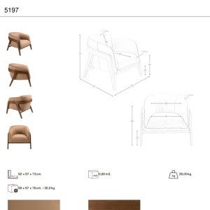 Fotoliu cu design modern piele naturala Brown - Img 9