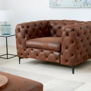 Fotoliu design Chesterfield, Microfibra, Maro Antic, MODERN BAROCK - Img 6