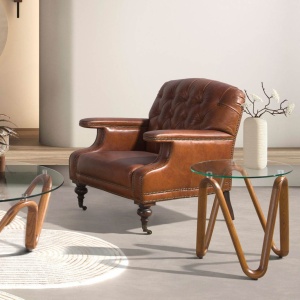 Fotoliu design italian, Piele Naturala, Chesterfield 5163