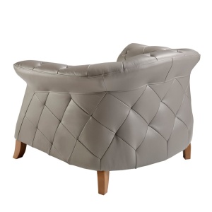 Fotoliu design LUX Chester Grey Leather - Img 4