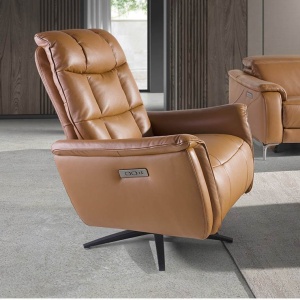 Fotoliu design LUX cu functia relax Cowhide brown leather