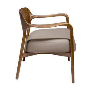 Fotoliu design modern din lemn tapitat din piele eco Mink - Img 3