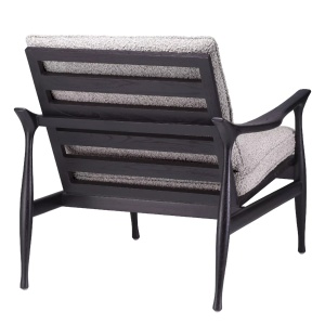 Fotoliu elegant design LUX Manzo negru / bouclé grey - Img 4