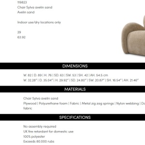 Fotoliu elegant design LUX Sylva, Avelin sand - Img 11