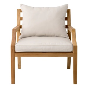Fotoliu elegant pentru exterior design LUX Hera natur / flores off-white - Img 3