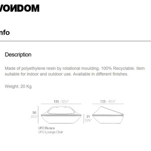 Fotoliu lounge design modern, exterior, interior, UFO LOUNGE CHAIR 63001 Vondom - Img 7