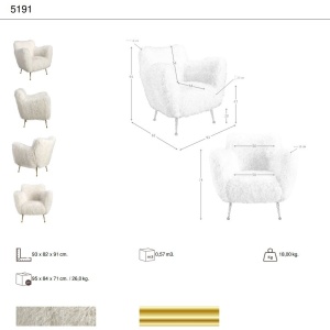 Fotoliu LUX design italian, White long pile - Img 9