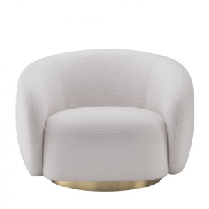 Fotoliu pivotant design elegant Brice, alb avalon 115168 HZ