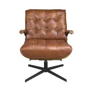 Fotoliu pivotant design LUX Dark Brown Leather - Img 4