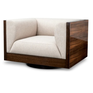 Fotoliu pivotant design LUX, Furnir de eucalipt lucios, Sebastian