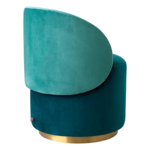 Fotoliu pivotant modern design LUX Chair Greer, Savona sea green, turquoise - Img 4