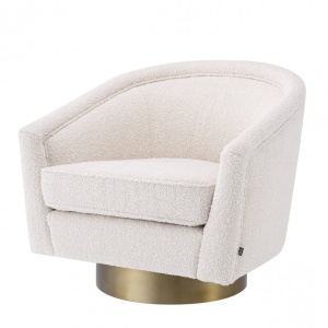 Fotoliu rotativ design lux Catene auriu finisaj mat/ crem 113943 HZ