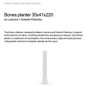 Ghiveci de flori / Vaza design decorativ modern pentru amenajari interioare si exterioare, BONES PLANTER 57001F Vondom - Img 4