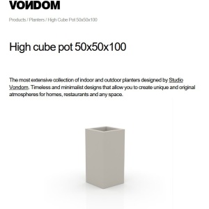 Ghiveci plante design decorativ modern exterior / interior CUBE POT 50x50x100cm - Img 4