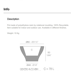 Ghiveci plante design decorativ modern exterior / interior HIGH CENTRE 120x75cm - Img 4