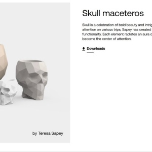 Ghiveci plante design decorativ modern exterior/interior SKULL 107x82x100cm - Img 3
