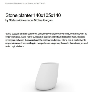 Ghiveci plante, flori design decorativ modern pentru amenajari interioare si exterioare, STONE PLANTER 55012R Vondom - Img 5